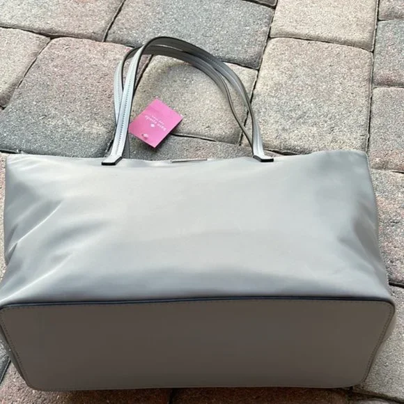 Kate Spade Hayden Nylon Top Zip Tote Nimbus Grey - Picture 14 of 16